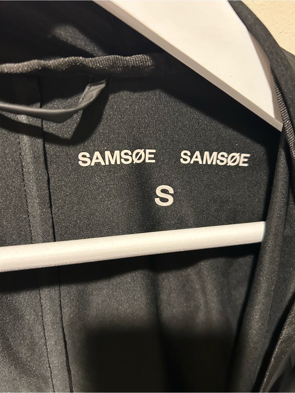 Samsoe Samsoe Stala Long Raincoat Jacket Black , Small - Picture 14 of 15